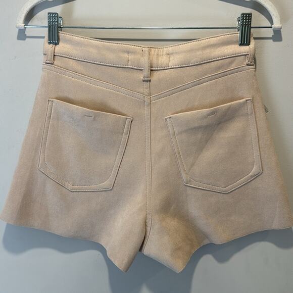 🍁 NWT Zara Faux Suede Neutral Stretch Mini High Waisted Shorts 3142/348/712 XS - Picture 2 of 11